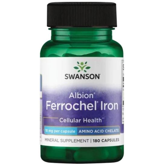 Swanson Albion Ferrochel Iron 18mg Capsules 180 Capsules