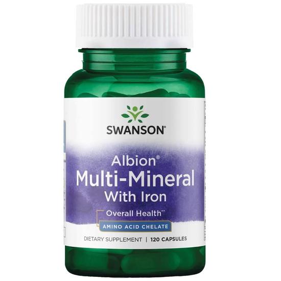 Swanson Albion Multi-Mineral With Iron Capsules 120 Capsules