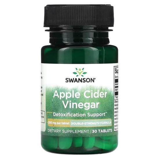 Swanson Apple Cider Vinegar 200mg Double-Strength Tablets 30 Tablets