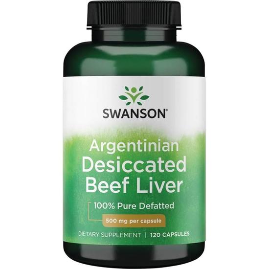 Swanson Argentinian Desiccated Beef Liver 500mg Capsules 120 Capsules