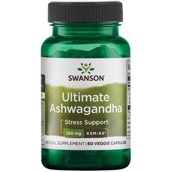 Swanson Ashwagandha Ultimate KSM-66 250mg Capsules 60 Capsules