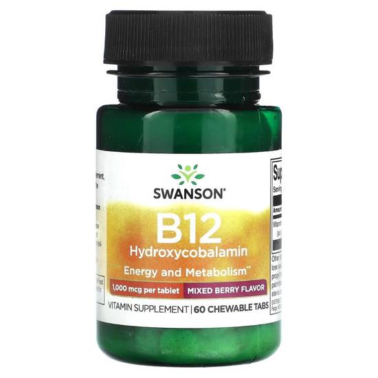 Swanson B12 Hydroxycobalamin 1000mcg Chewables 60 chewables