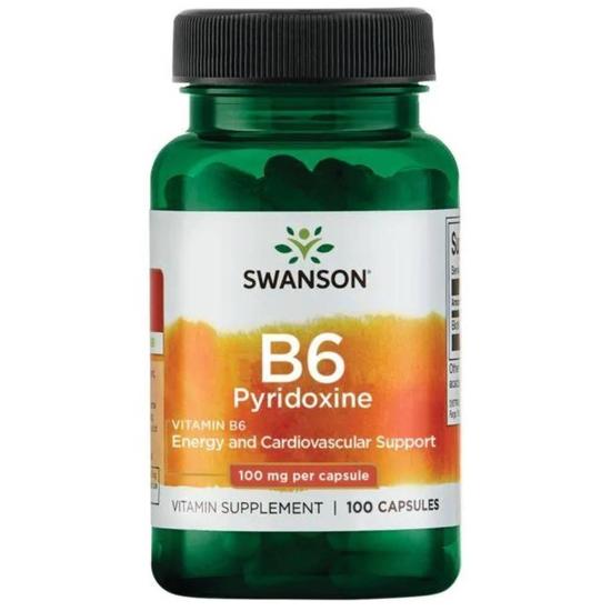 Swanson B6 Pyridoxine 100mg Capsules 100 Capsules