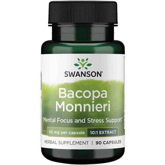 Swanson Bacopa Monnieri 10:1 Extract 50mg Capsules 90 Capsules