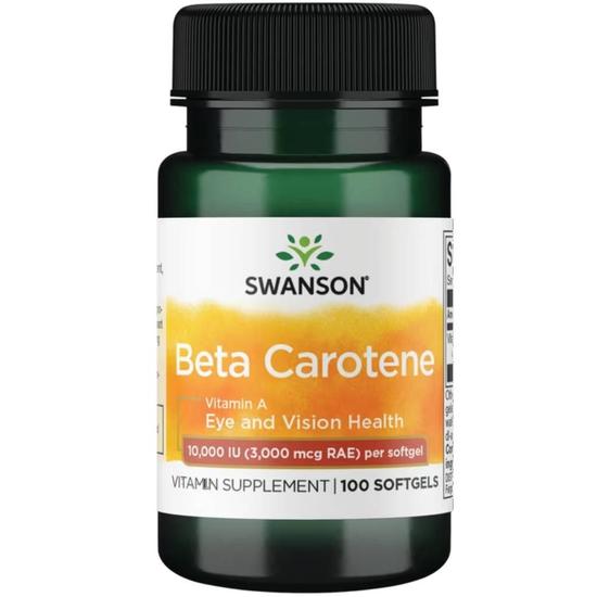 Swanson Beta-Carotene Vitamin A 10000iu Softgels 100 Softgels