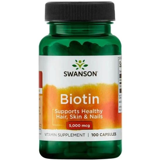 Swanson Biotin 5000mcg Capsules 100 Capsules