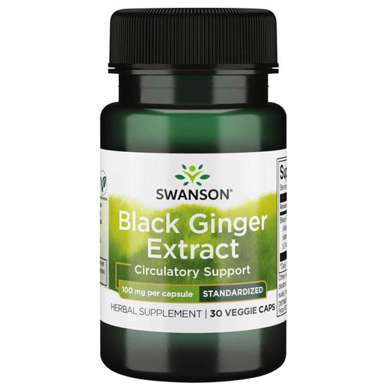 Swanson Black Ginger Extract 100mg Capsules 30 Capsules