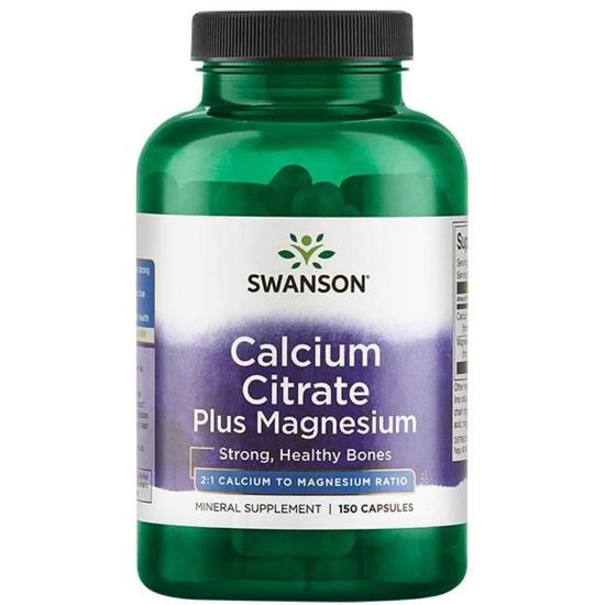 Swanson Calcium Citrate Plus Magnesium Capsules 150 Capsules