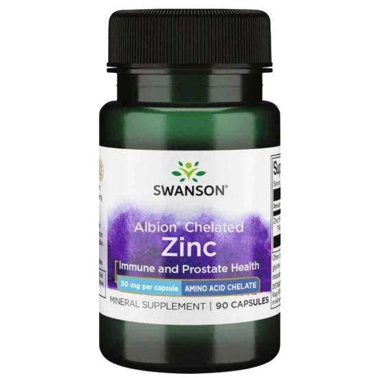 Swanson Chelated Zinc 30mg Capsules 90 Capsules