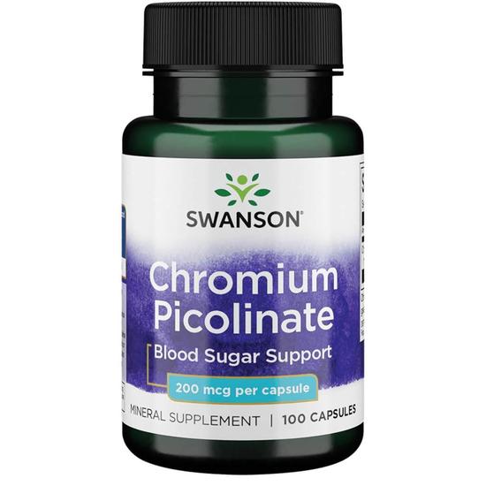 Swanson Chromium Picolinate 200mcg Capsules 100 Capsules