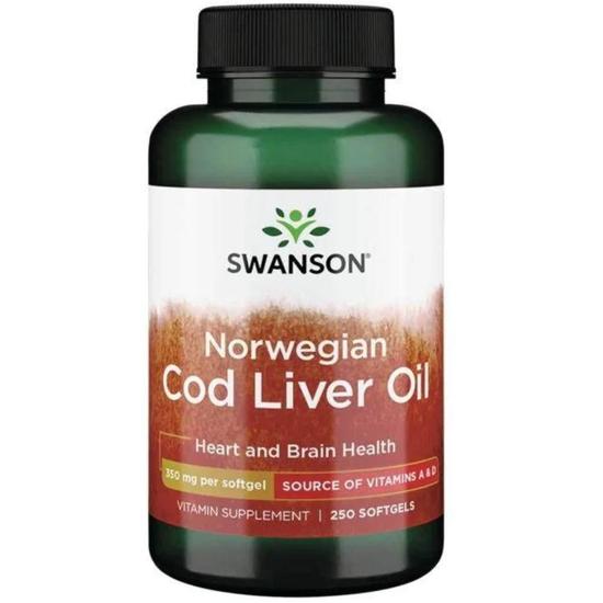 Swanson Cod Liver Oil 350mg Softgels 250 Softgels