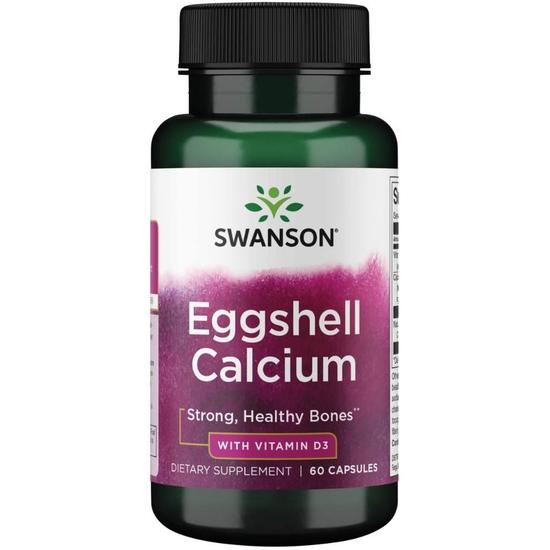 Swanson Eggshell Calcium With Vitamin D3 Capsules 60 Capsules