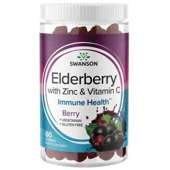 Swanson Elderberry With Zinc & Vitamin C Berry Gummies 60 Gummies