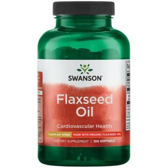 Swanson Flaxseed Oil 1000mg Softgels 100 Softgels