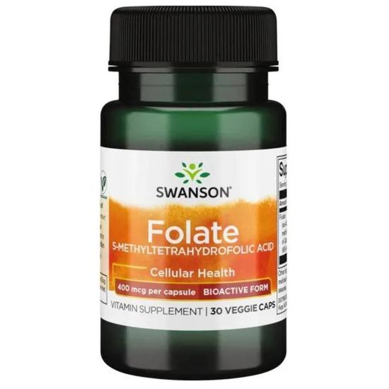 Swanson Folate 5-Methyltetrahydrofolic Acid 400mcg Capsules 30 Capsules