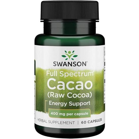 Swanson Full Spectrum Cacao Raw Cocoa 400mg Capsules 60 Capsules