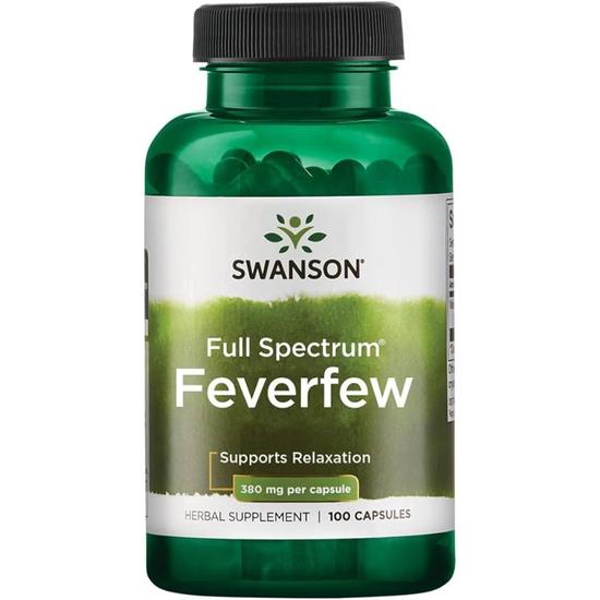 Swanson Full Spectrum Feverfew 380mg Capsules 100 Capsules