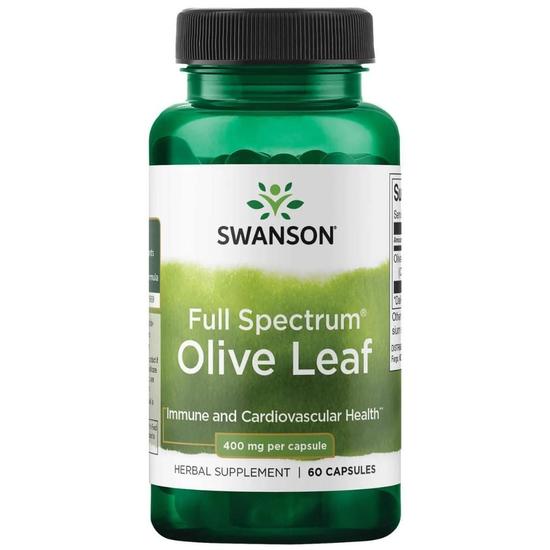 Swanson Full Spectrum Olive Leaf 400mg Capsules 60 Capsules