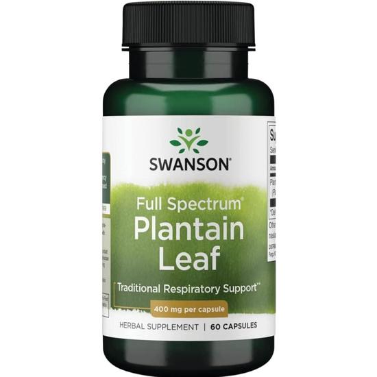 Swanson Full Spectrum Plantain Leaf 400mg Capsules 60 Capsules