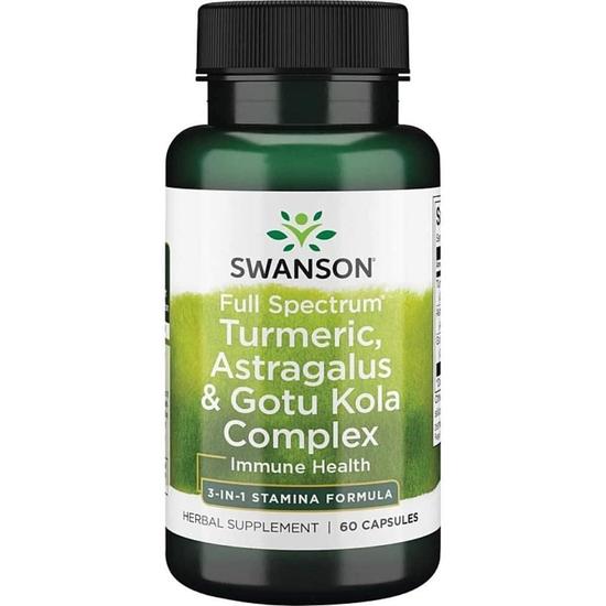 Swanson Full Spectrum Turmeric Astragalus & Gotu Kola Complex Capsules 60 Capsules