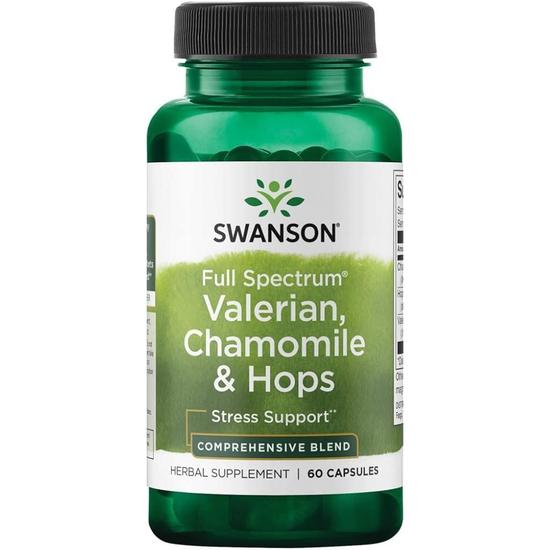 Swanson Full Spectrum Valerian Chamomile & Hops Capsules 60 Capsules