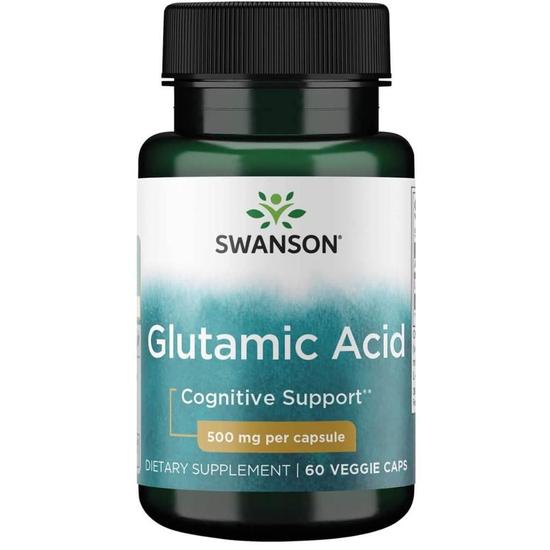 Swanson Glutamic Acid 500mg Capsules 60 Capsules