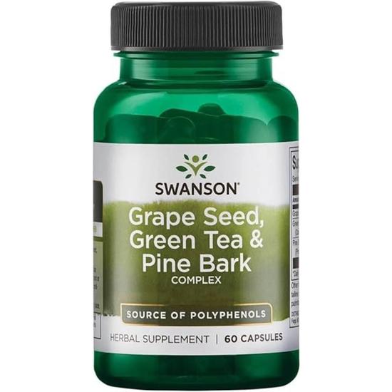 Swanson Grape Seed Green Tea & Pine Bark Complex Capsules 60 Capsules