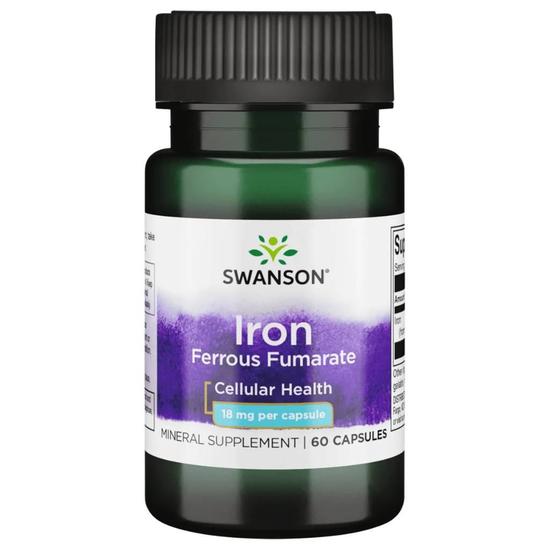 Swanson Iron Ferrous Fumarate 18mg Capsules 60 Capsules