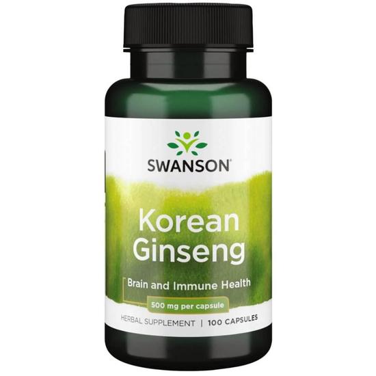 Swanson Korean Ginseng 500mg Capsules 100 Capsules