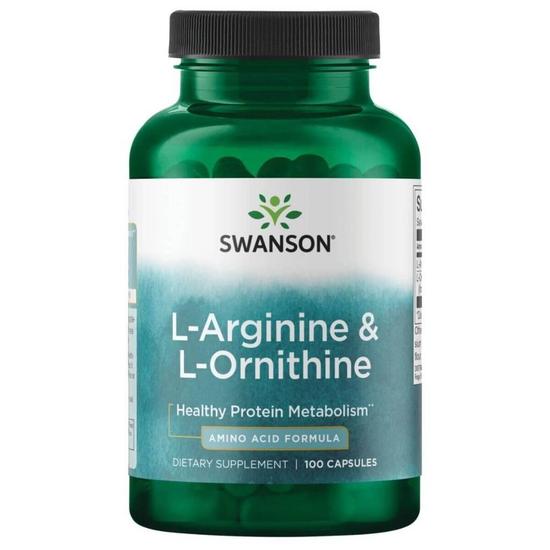 Swanson L-Arginine & L-Ornithine Capsules 100 Capsules