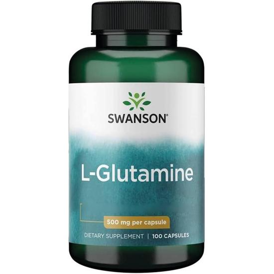 Swanson L-Glutamine 500mg Capsules 100 Capsules