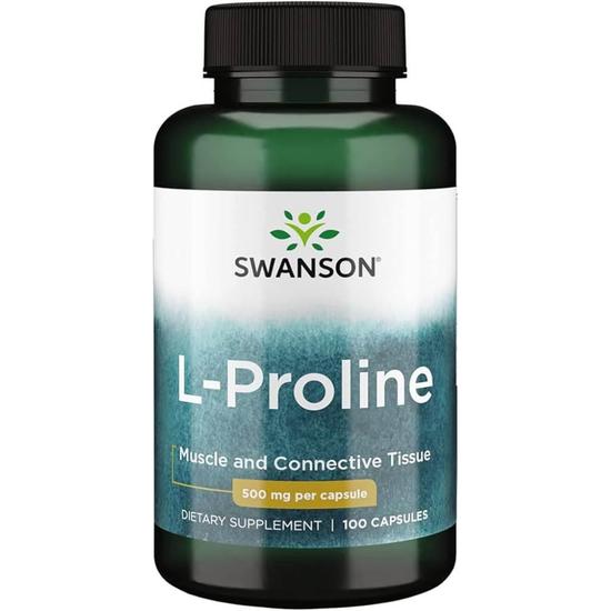 Swanson L-Proline 500mg Capsules 100 Capsules