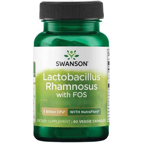 Swanson Lactobacillus Rhamnosus With FOS 5bn CFU Capsules 60 Capsules