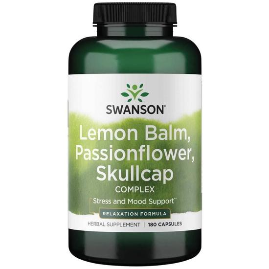 Swanson Lemon Balm Passionflower Skullcap Complex Capsules 180 Capsules