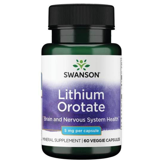 Swanson Lithium Orotate 5mg Capsules 60 Capsules