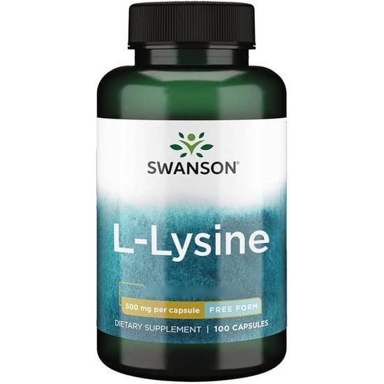 Swanson Lysine 500mg Free-Form Capsules 100 Capsules