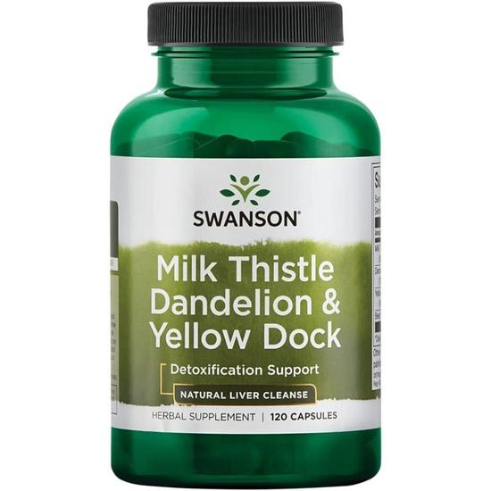 Swanson Milk Thistle Dandelion & Yellow Dock Capsules 120 Capsules