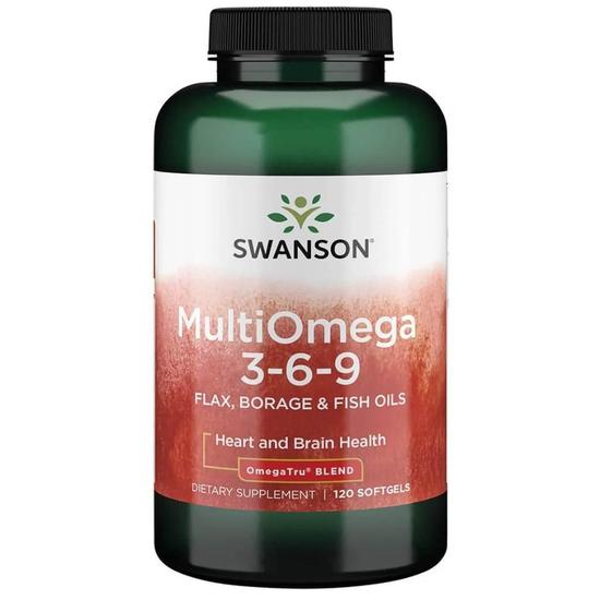 Swanson MultiOmega 3-6-9 Flax & Borage & Fish Oils Softgels 120 Softgels