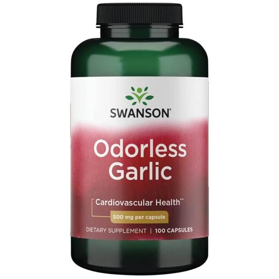 Swanson Odourless Garlic 500mg Capsules 100 Capsules