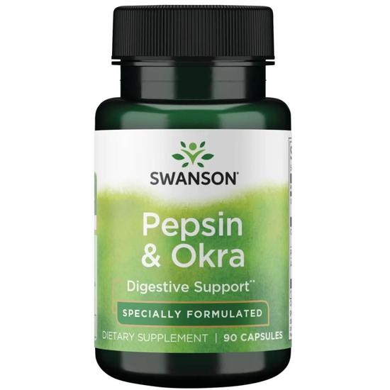 Swanson Pepsin & Okra Capsules 90 Capsules