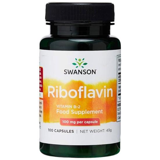 Swanson Riboflavin Vitamin B2 100mg Capsules 100 Capsules