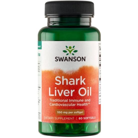 Swanson Shark Liver Oil 550mg Softgels 60 Softgels