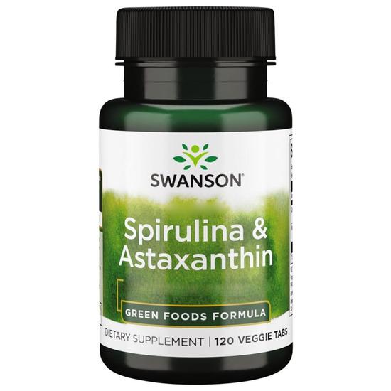 Swanson Spirulina & Astaxanthin 120 Veggie Tablets