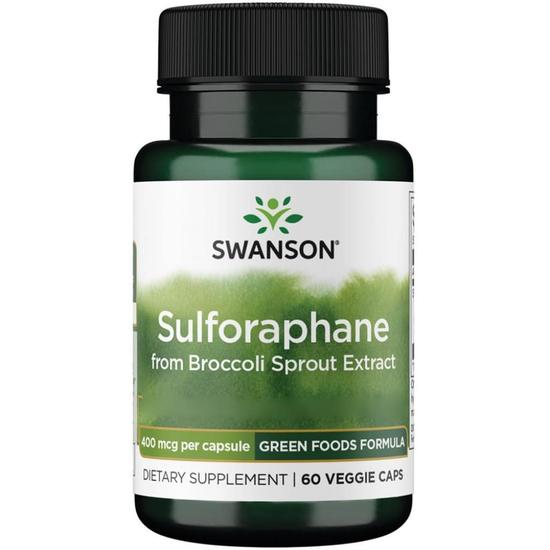 Swanson Sulforaphane From Broccoli Sprout Extract 400mcg Capsules 60 Capsules