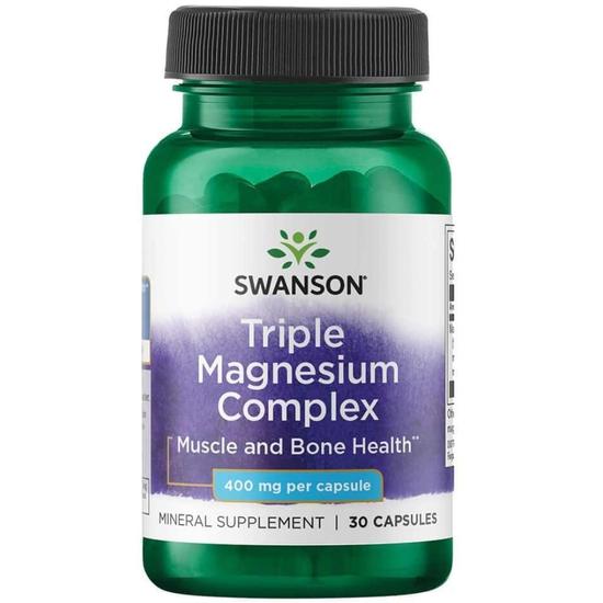 Swanson Triple Magnesium Complex 400mg Capsules 30 Capsules