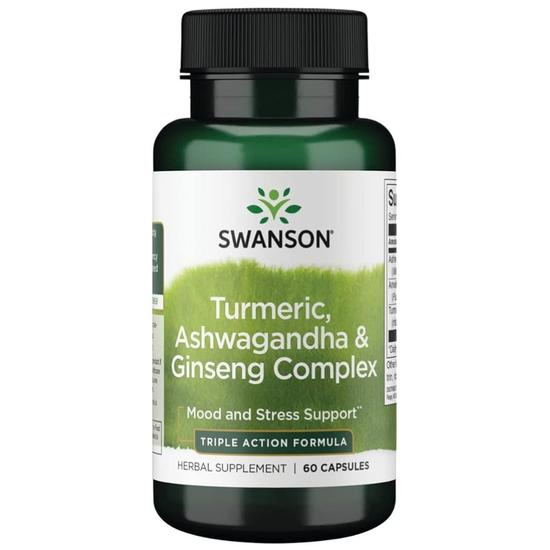 Swanson Turmeric Ashwagandha & Ginseng Complex Capsules 60 Capsules