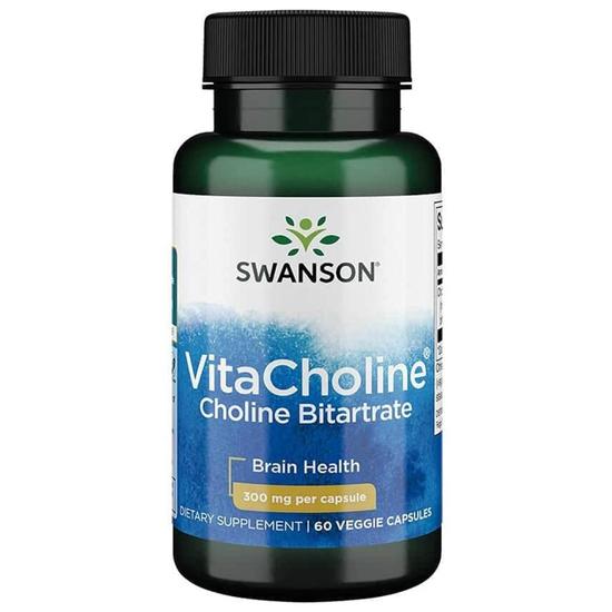 Swanson VitaCholine Choline Bitartrate 300mg Capsules 60 Capsules