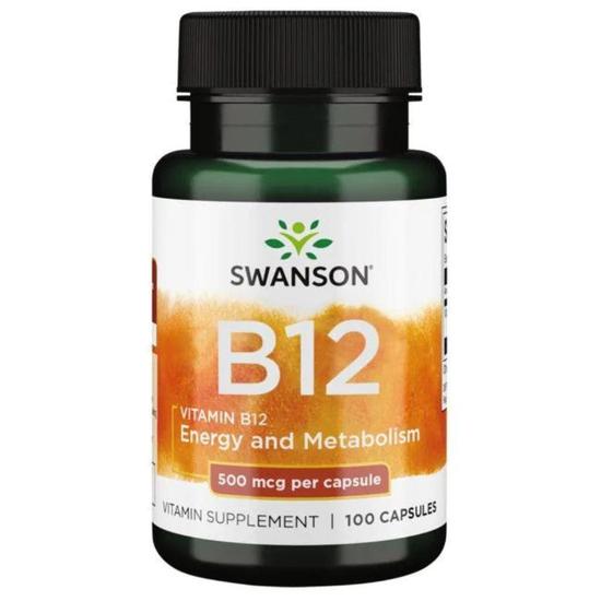 Swanson Vitamin B12 500mcg Capsules 100 Capsules