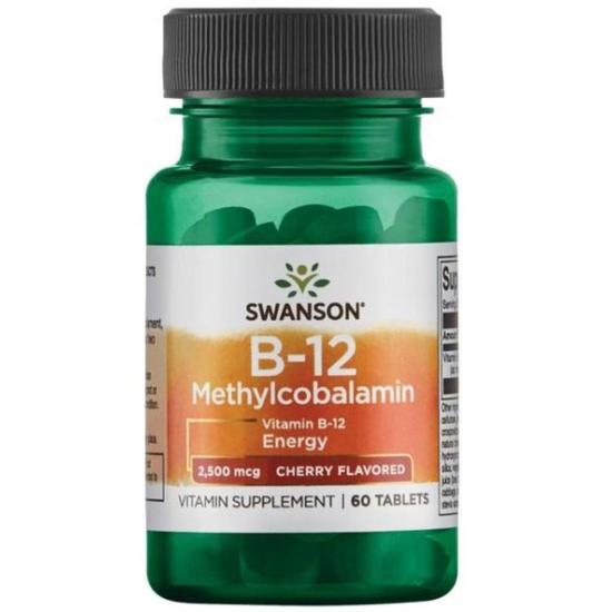 Swanson Vitamin B12 Methylcobalamin 2500mcg Cherry Tablets 60 Tablets