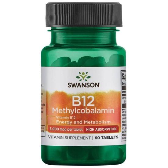 Swanson Vitamin B12 Methylcobalamin 5000mcg High Absorption Tablets 60 Tablets